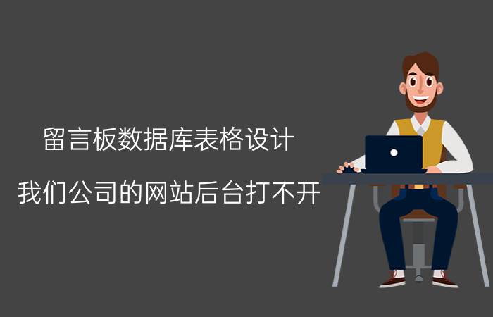 留言板数据库表格设计 我们公司的网站后台打不开，显示没有连接数据库，是什么问题？要如何解决？